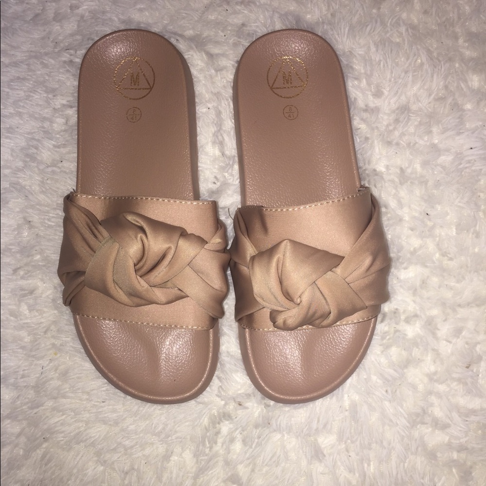 Nude Front Tie Sandals